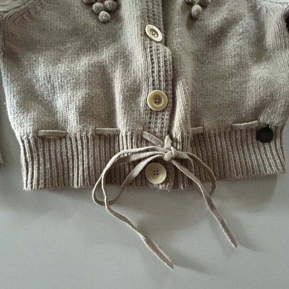 See by Chloe womens wool sweater Cardigan sz 6 embroidered Feminine Fairy Preppy - Picture 8 of 13